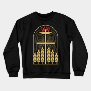 The cross of Christ, ripe ears of wheat and a dove - a symbol of the Holy Spirit. Crewneck Sweatshirt